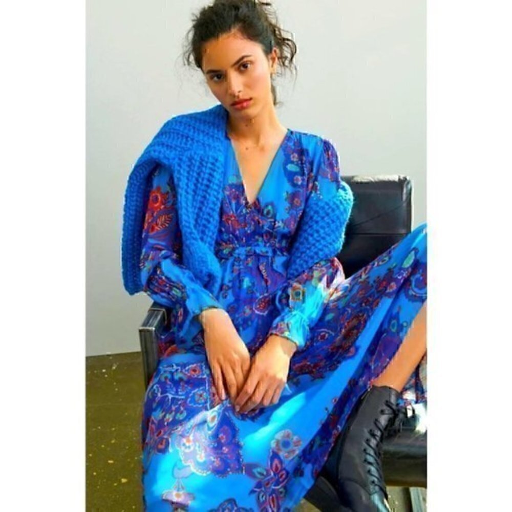 NWT Anthropologie Stasya Embroidered Maxi Dress Size XS